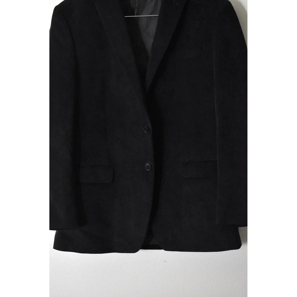 Calvin Klein Corduroy Blazer Mens 40R Black Y2K Two Button Sport Coat